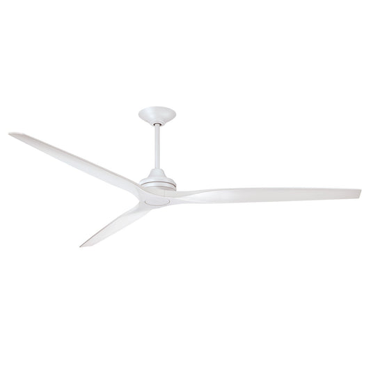 Fanimation Spitfire DC Custom 84in Downrod 1-Light Ceiling Fan | Matte White and Matte White Blades | Covered Patio & Sunroom | Model FPD6721BMW-84MW