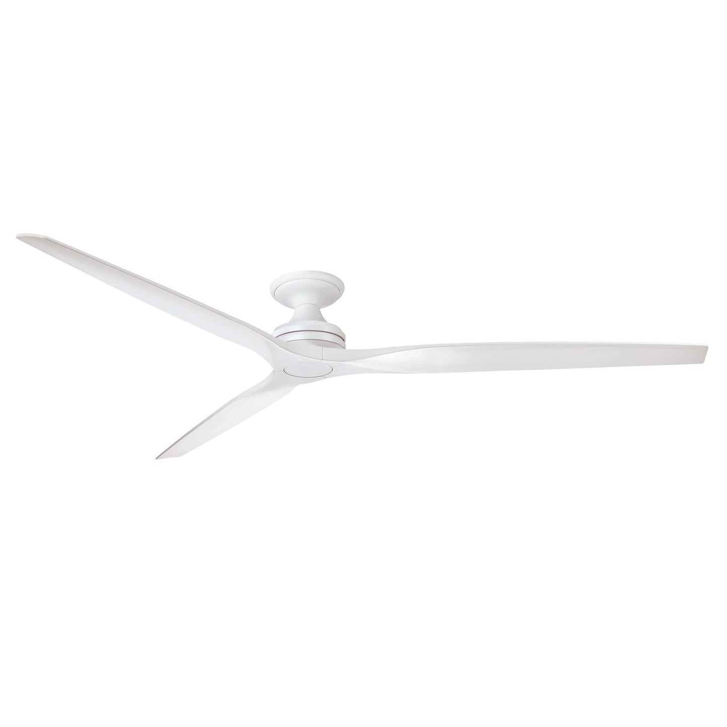 Fanimation Spitfire DC Custom 84in Flush Smart Ceiling Fan | Matte White and Matte White Buttonwood Blades | Covered Patio | Model FPD6721BMW-84MW-F