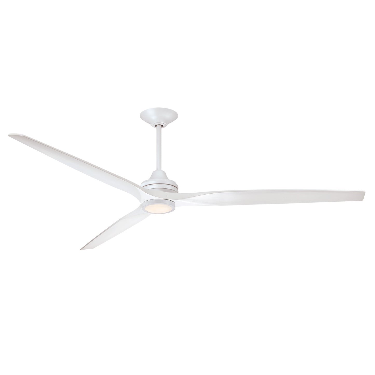 Fanimation Spitfire DC Custom 84in Smart Ceiling Fan with LED Light Kit | Matte White and Matte White Buttonwood Blades | Model FPD6721BMW-84MW-LK