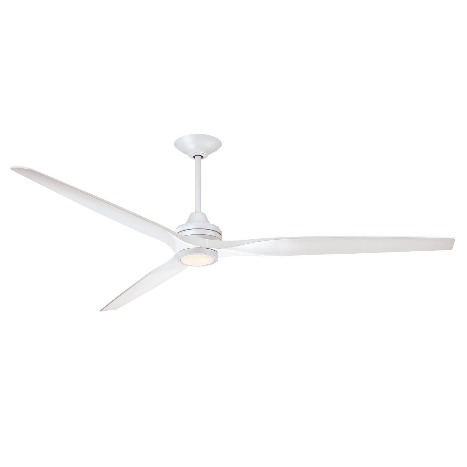 Fanimation Spitfire DC Custom 84in Smart Ceiling Fan with LED Light Kit | Matte White and Matte White Buttonwood Blades | Model FPD6721BMW-84MW-LK