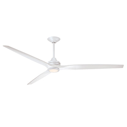 Fanimation Spitfire DC Custom 84in Smart Ceiling Fan with LED Light Kit | Matte White and Matte White Buttonwood Blades | Model FPD6721BMW-84MW-LK