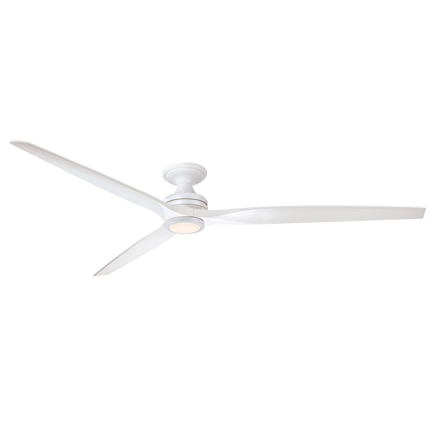 Fanimation Spitfire DC Custom 84in Flush Smart Ceiling Fan with LED Light Kit | Matte White and Matte White Buttonwood | Model FPD6721BMW-84MW-LK-F