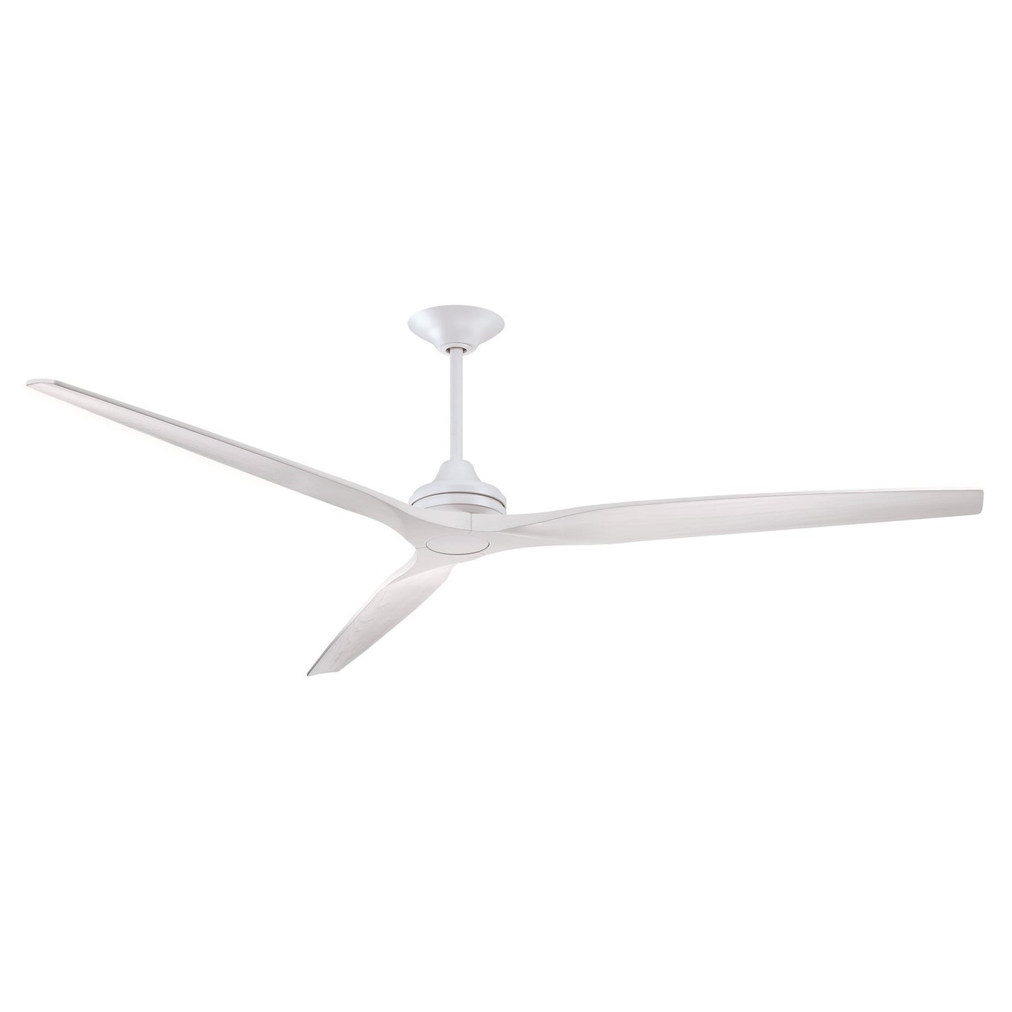 Fanimation Spitfire DC Custom 84in Downrod Ceiling Fan | Matte White and White Washed | Covered Patio & Living Room | Model FPD6721BMW-84WW