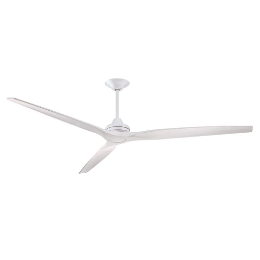 Fanimation Spitfire DC Custom 84in Downrod Ceiling Fan | Matte White and White Washed | Covered Patio & Living Room | Model FPD6721BMW-84WW