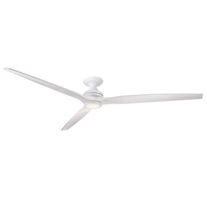 Fanimation Spitfire DC Custom 84in 1-Light Ceiling Fan | Matte White and White Washed Buttonwood | Covered Patio | Model FPD6721BMW-84WW-LK-F