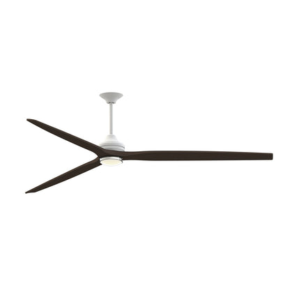 Fanimation Spitfire 96in 1-Light Smart Ceiling Fan | Matte White and Dark Walnut | Covered Patio & Great Room | Model FPD6721BMW-96DWA-DWLK