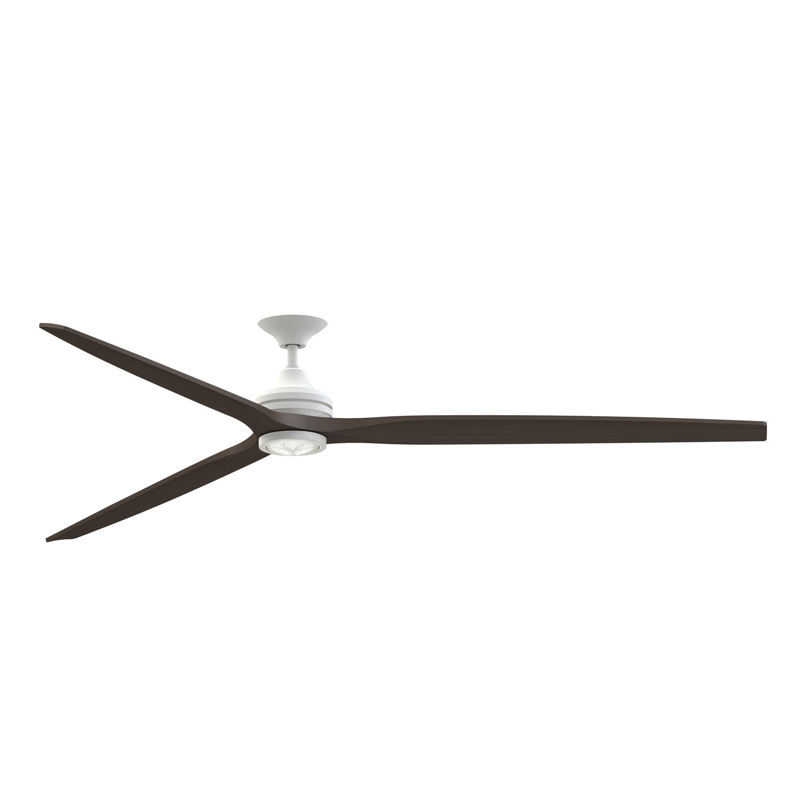 Fanimation Spitfire 96in 1-Light Smart Ceiling Fan | Matte White and Dark Walnut | Covered Patio & Great Room | Model FPD6721BMW-96DWA-LK
