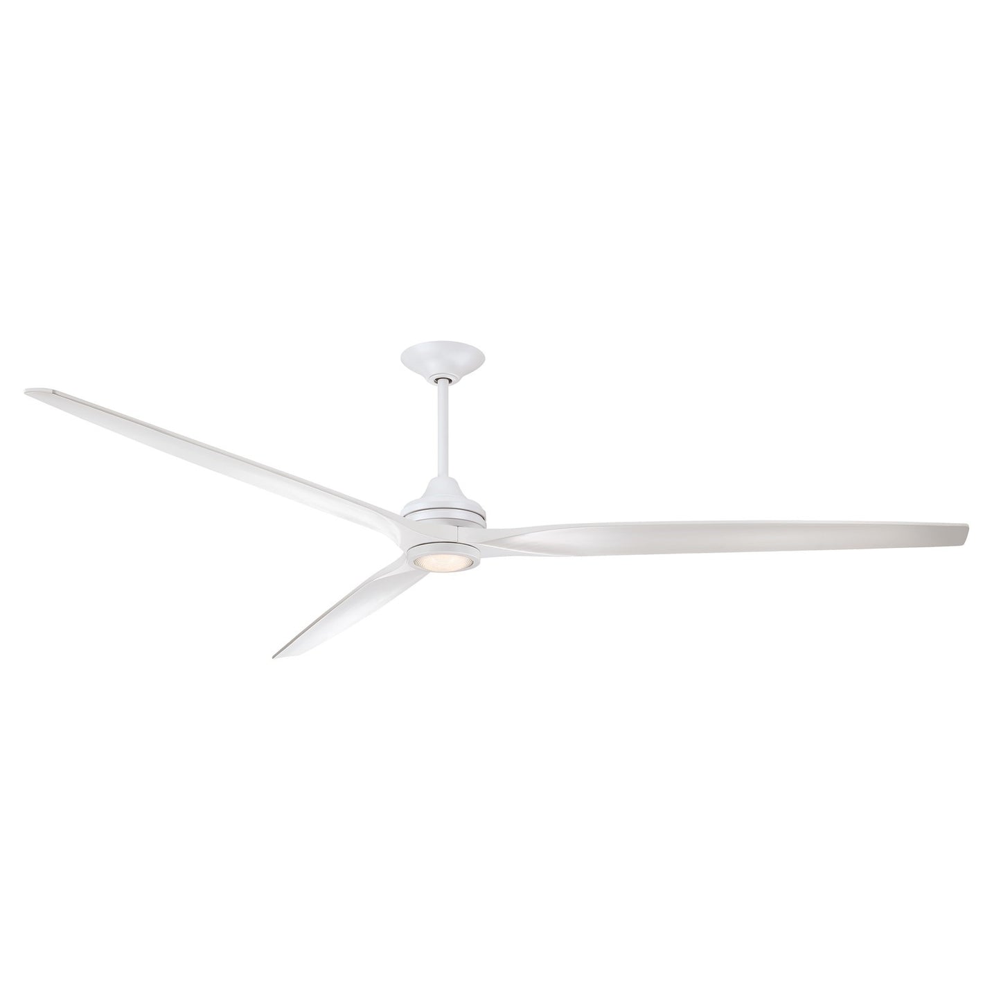 Fanimation Spitfire 96in 1-Light Ceiling Fan | Matte White and Fresnel/Frosted Glass | Covered Patio & Living Room | Model FPD6721BMW-96MW-LK