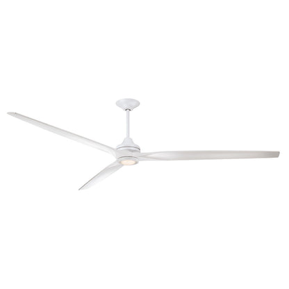 Fanimation Spitfire 96in 1-Light Ceiling Fan | Matte White and Fresnel/Frosted Glass | Covered Patio & Living Room | Model FPD6721BMW-96MW-LK