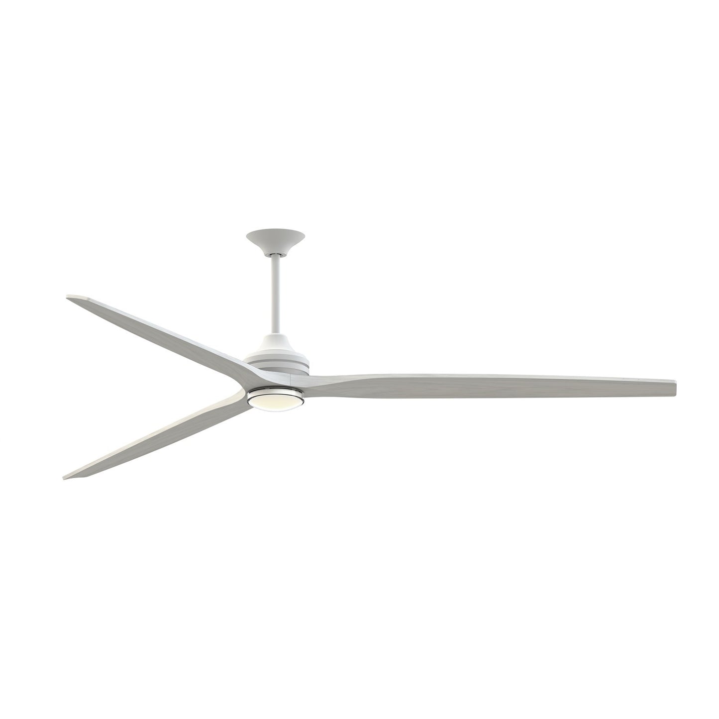 Fanimation Spitfire DC Custom 96in Downrod 1-Light Ceiling Fan | Matte White and White Washed | Covered Patio & Great | Model FPD6721BMW-96WW-DWLK