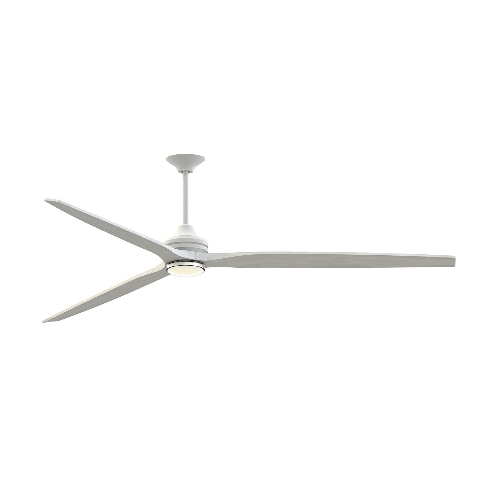 Fanimation Spitfire DC Custom 96in Downrod 1-Light Ceiling Fan | Matte White and White Washed | Covered Patio & Great | Model FPD6721BMW-96WW-DWLK