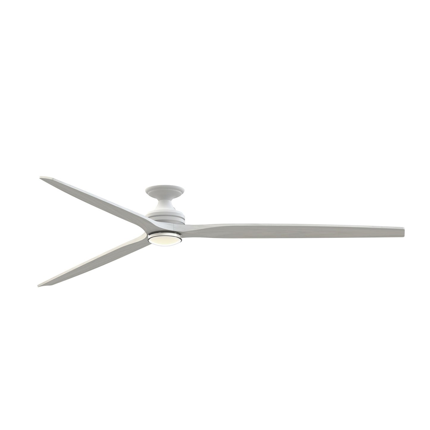 Fanimation Spitfire DC Custom 96in Flush 1-Light Ceiling Fan | Matte White and White Washed | Covered Patio & Great | Model FPD6721BMW-96WW-DWLK-F