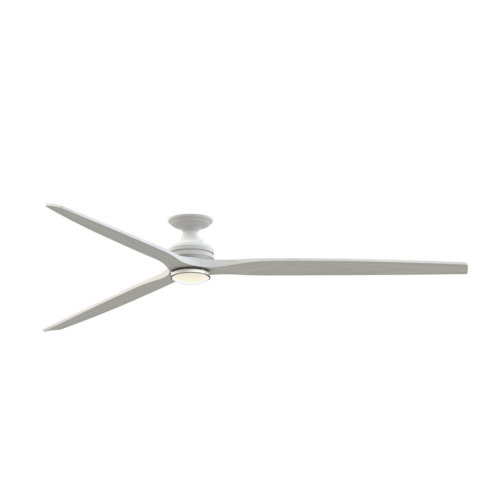 Fanimation Spitfire DC Custom 96in Flush 1-Light Ceiling Fan | Matte White and White Washed | Covered Patio & Great | Model FPD6721BMW-96WW-DWLK-F