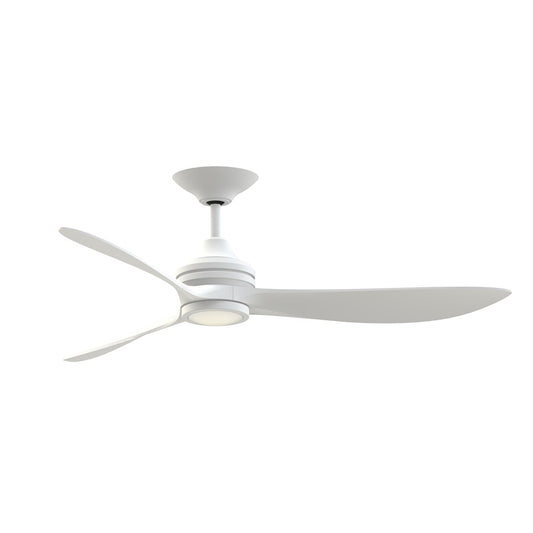 Fanimation Aviara 60in 3-Blade Indoor/Outdoor Ceiling Fan | Matte White and White Washed Composite Blades | Patio, Porch & Living | Model FPD6725MW