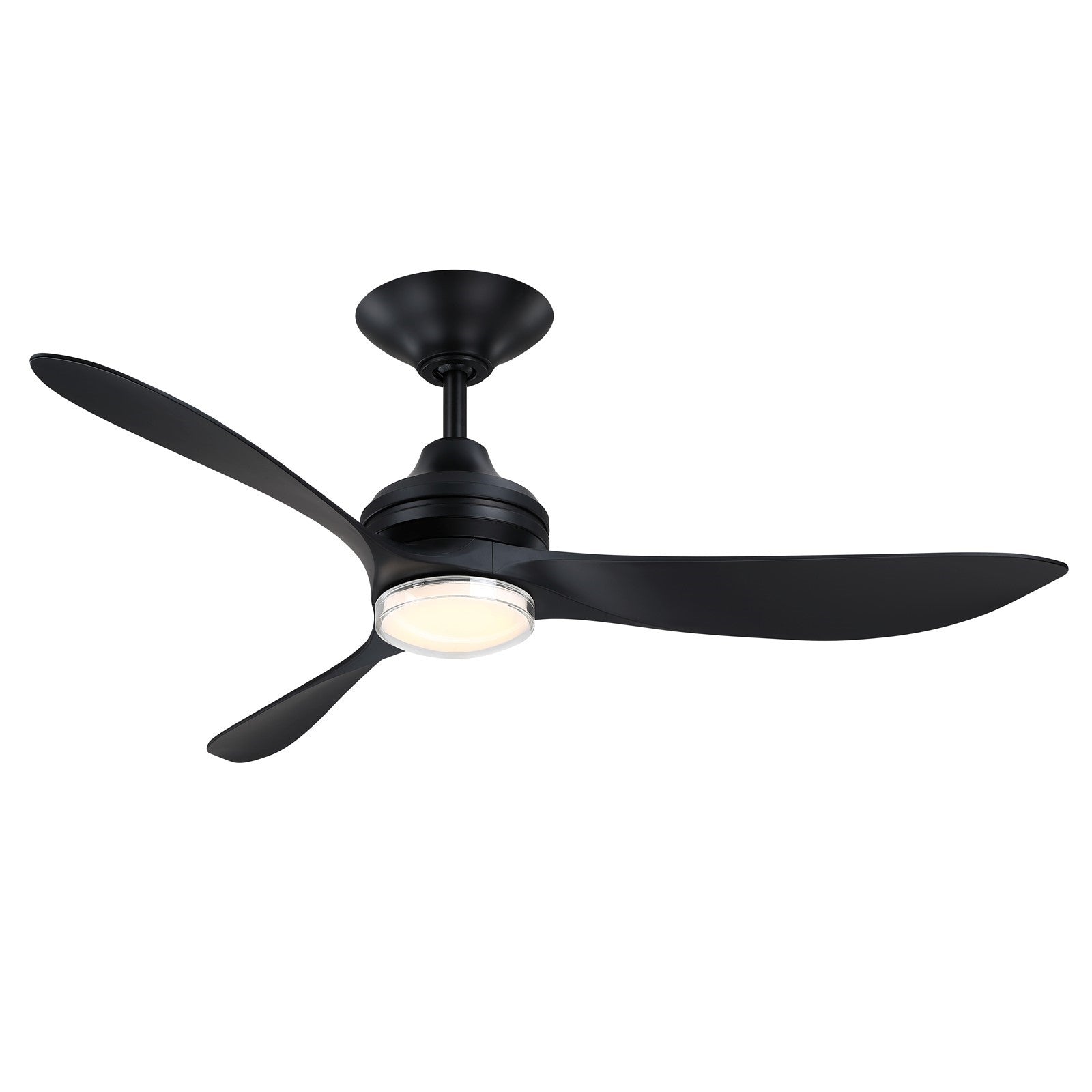 Fanimation Aviara Coastal 52in Wet-Rated Ceiling Fan with Light | Black and Black Composite | Patio & Covered Porch | Model FPD6727BLM-DWLK