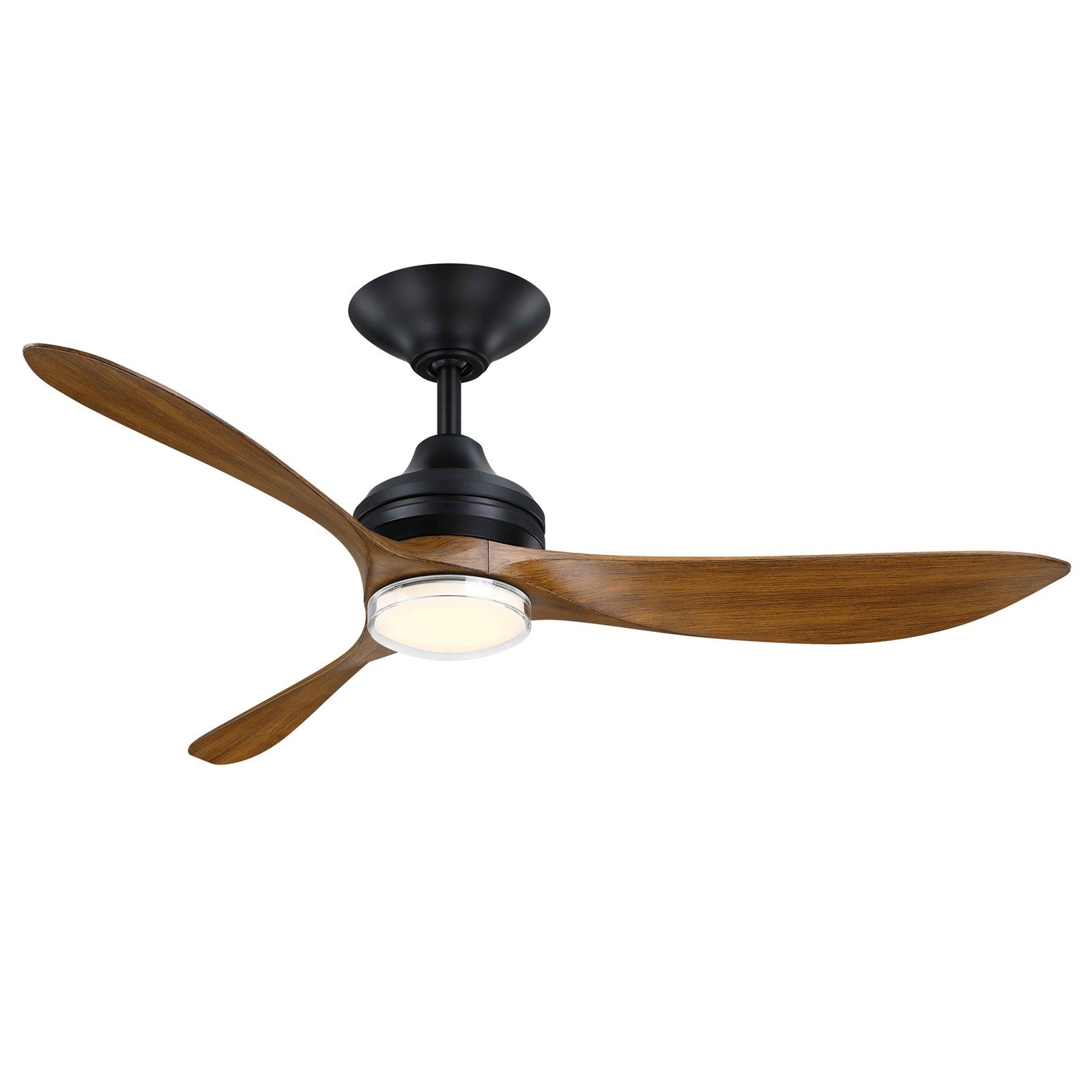 Fanimation Aviara Coastal 52in 1-Light Ceiling Fan | Coastal Matte Black and Koa Composite Blades | Patio & Covered Porch | Model FPD6727BLMKM-DWLK
