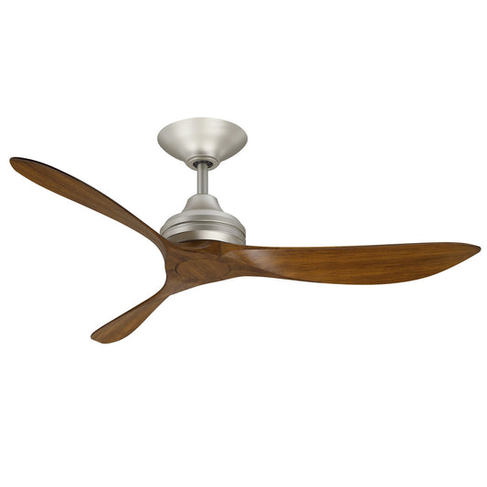 Fanimation Aviara Coastal 52in Smart Ceiling Fan | Marine Grade Nickel Finish and Koa Composite Blades | Covered Patio & Outdoor Living | Model FPD6727BNMKM