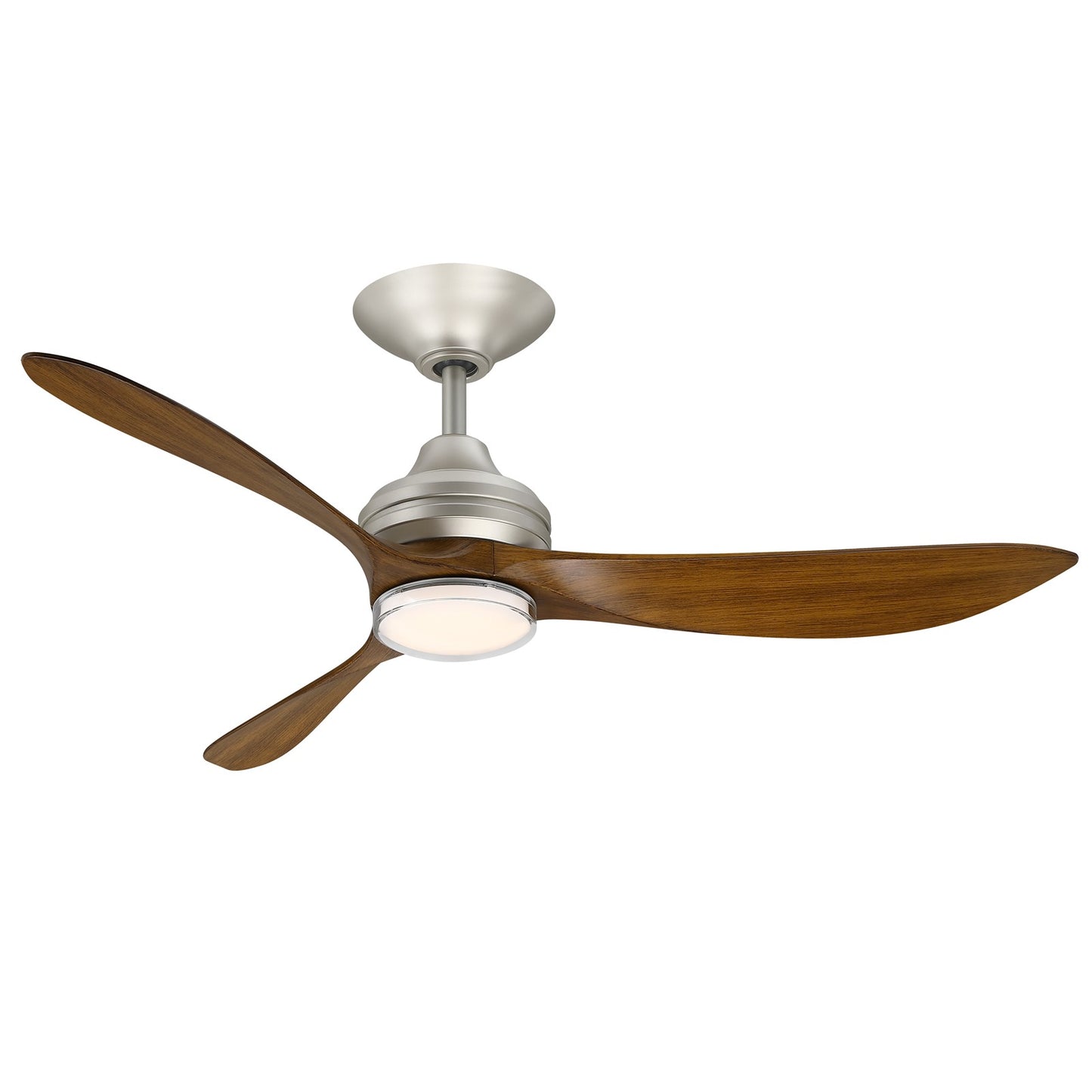 Fanimation Aviara Coastal 52in 1-Light Ceiling Fan | Coastal Brushed Nickel and Koa Composite Blades | Patio & Covered | Model FPD6727BNMKM-DWLK