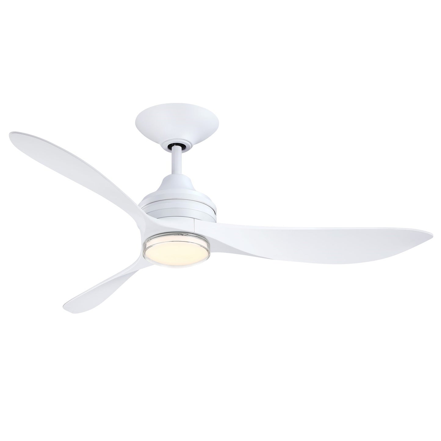Fanimation Aviara Coastal 52in 1-Light Ceiling Fan | Coastal Matte White and Matte White Composite Blades | Patio & Covered | Model FPD6727MWM-DWLK