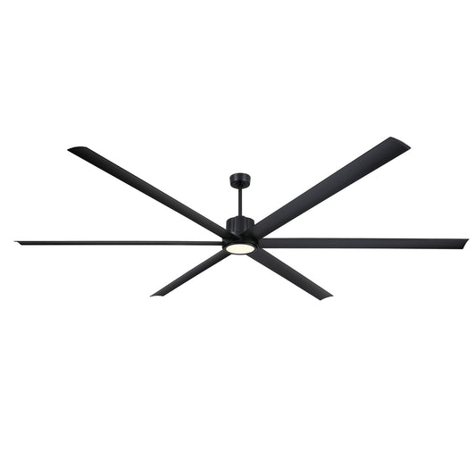 Fanimation Pendry Max 120in 6-Light Ceiling Fan | Contemporary Black and Black Aluminum Blades | Great Room & Covered Patio | Model FPD6763BL-LK