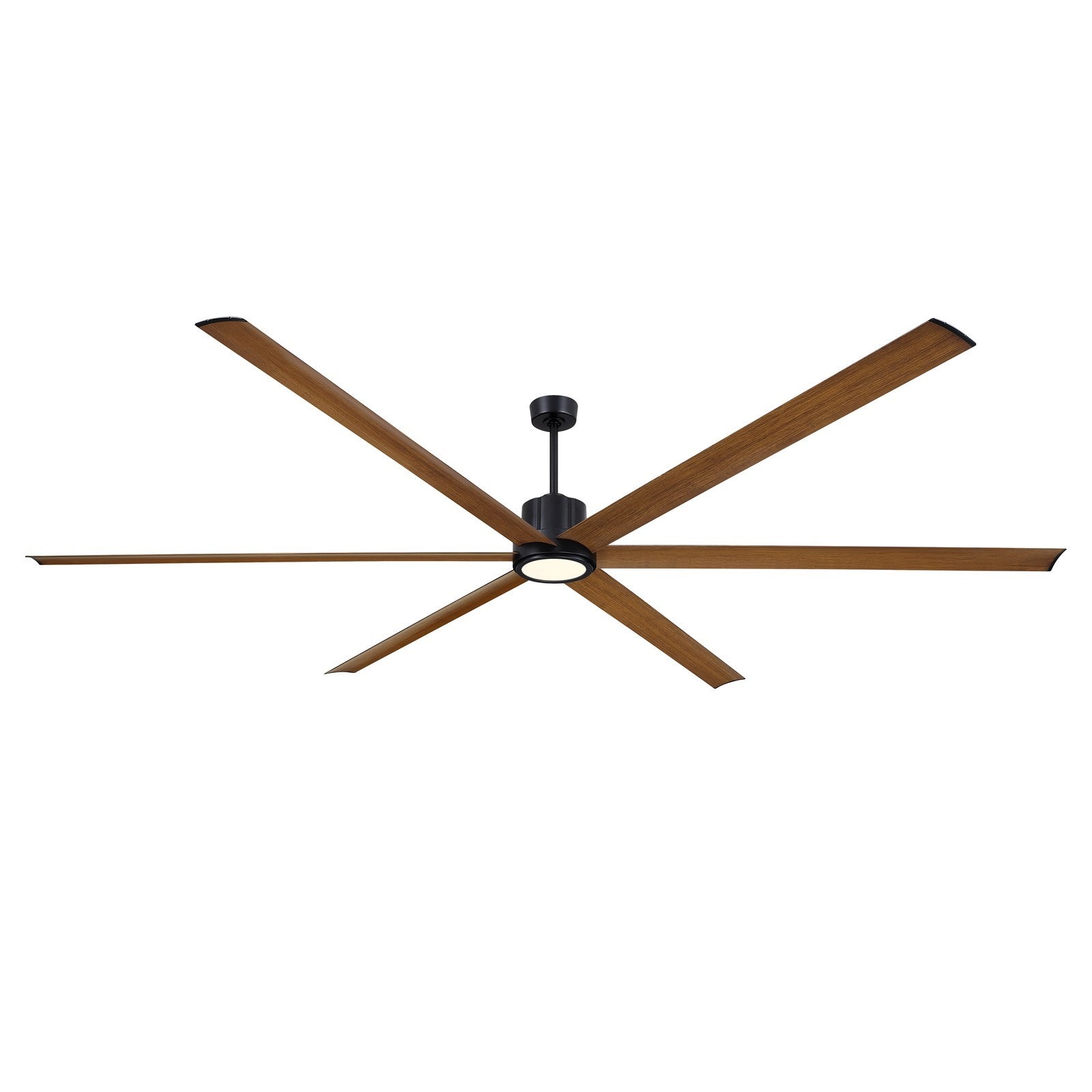 Fanimation Pendry Max 120in 6-Light Ceiling Fan | Contemporary Black and Koa Aluminum Blades | Great Room & Covered Patio | Model FPD6763BLK-LK