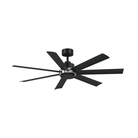 Fanimation Pendry 56in 7-Blade Ceiling Fan | Black and Nickel Accent | Living Room & Covered Patio | 56 x 56 x 14 in | Model FPD6865BLBN