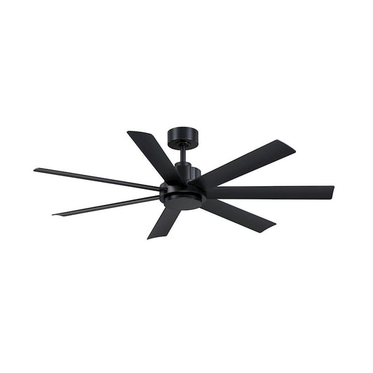 Fanimation Pendry 56in 7-Blade Ceiling Fan | Black Finish | Living Room & Outdoor Patio | 56 x 56 x 14 in | Model FPD6865BLW