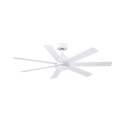 Fanimation Pendry 56in 7-Light Ceiling Fan | Matte White and Opal Frosted Glass | Indoor & Outdoor Wet Rated | 56 x 56 x 14.57 in | Model FPD6865MWW