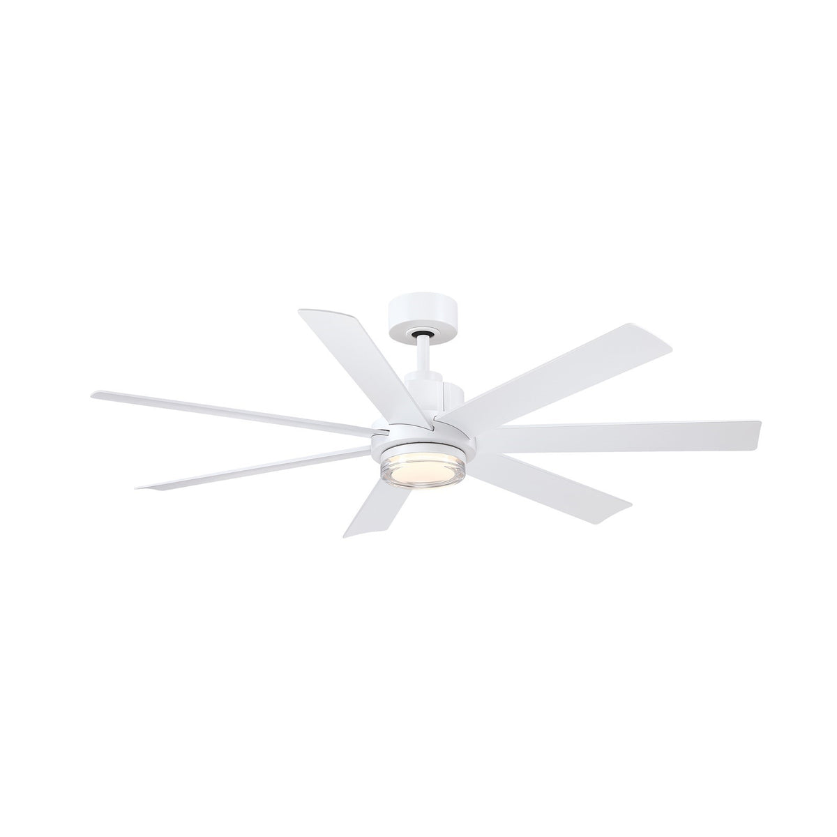 Fanimation Pendry 56in 7-Blade Smart Ceiling Fan | Contemporary Matte White and Matte White Composite Blades | Great Room | Model FPD6865MWW-LK