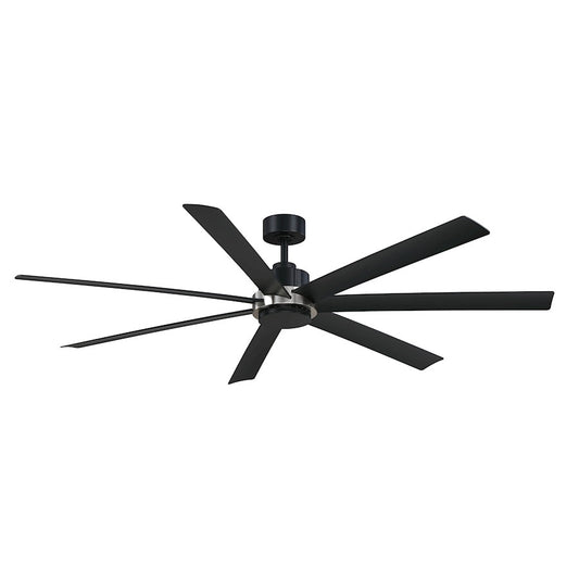 Fanimation Pendry 72in 7-Light Ceiling Fan | Black and Opal Frosted Glass | Indoor & Outdoor Damp Rated | 72 x 72 x 14.57 in | Model FPD6872BLBN