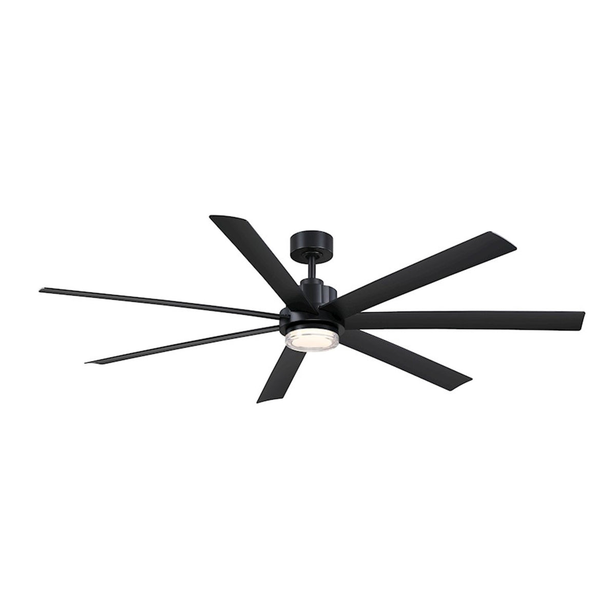 Fanimation Pendry 72in 7-Blade Ceiling Fan | Black & Opal Frosted Glass | Indoor & Outdoor Wet Rated | 72 x 72 x 14 in | Model FPD6872BLW