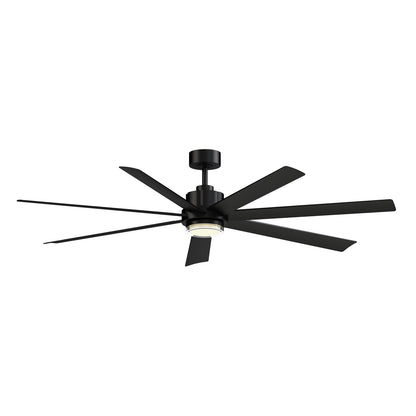 Fanimation Pendry 72in 7-Blade Smart Ceiling Fan | Contemporary Black with Black Composite Blades | Great Room & Covered Patio | Model FPD6872BLW-LK
