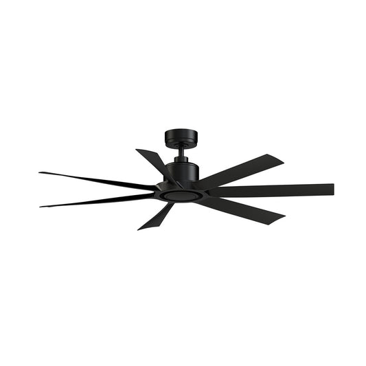 Fanimation Lenzi 60in 7-Blade Ceiling Fan with LED Light | Black and Opal Frosted Glass | Living Room & Bedroom | 60 x 60 x 13.4 in | Model FPD7060BL