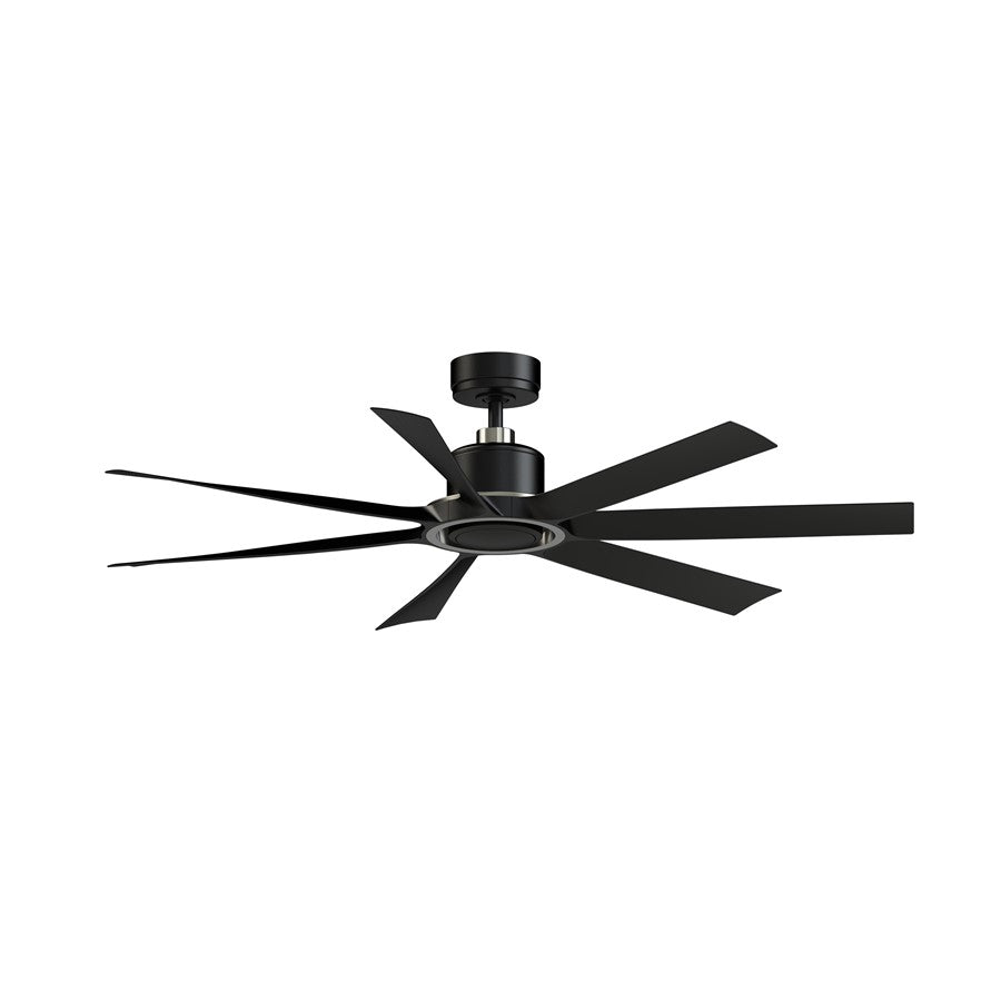 Fanimation Lenzi 60in 7-Blade Ceiling Fan with LED Light | Black and Brushed Nickel | Living Room & Bedroom | 60 x 60 x 13.4 in | Model FPD7060BLBN