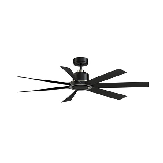 Fanimation Lenzi 60in 7-Blade Ceiling Fan with LED Light | Black and Brushed Nickel | Living Room & Bedroom | 60 x 60 x 13.4 in | Model FPD7060BLBN