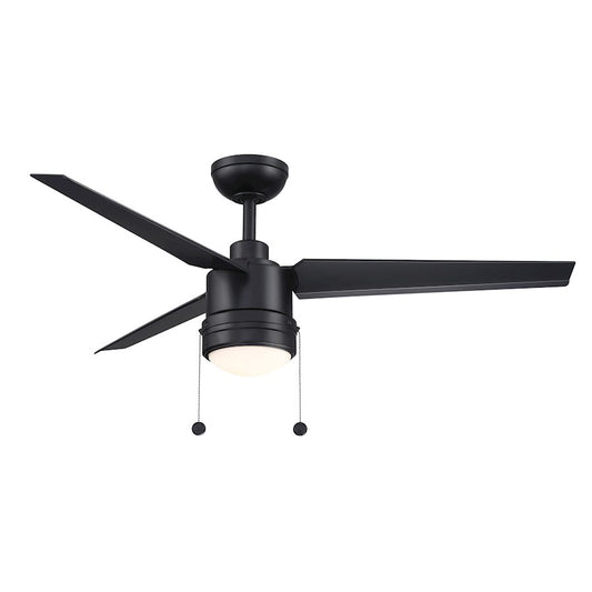 Fanimation PC/DC 52in 3-Blade Ceiling Fan | Black Composite Blades with LED Light | Indoor & Outdoor Wet Rated | 52 x 52 x 17 in | Model FPD7619BLW