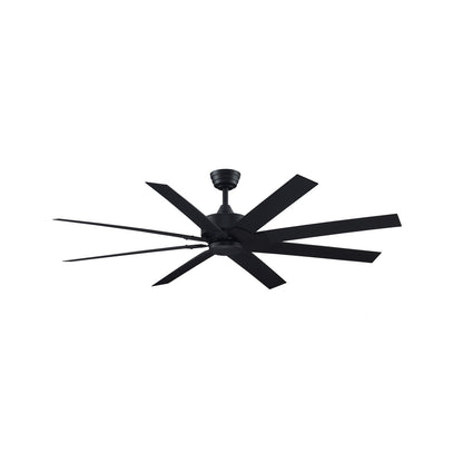 Fanimation Levon Custom 64in 8-Blade Smart Ceiling Fan | Modern Black and Black Composite Blades | Covered Patio & Large | Model FPD7912BBL-64BL