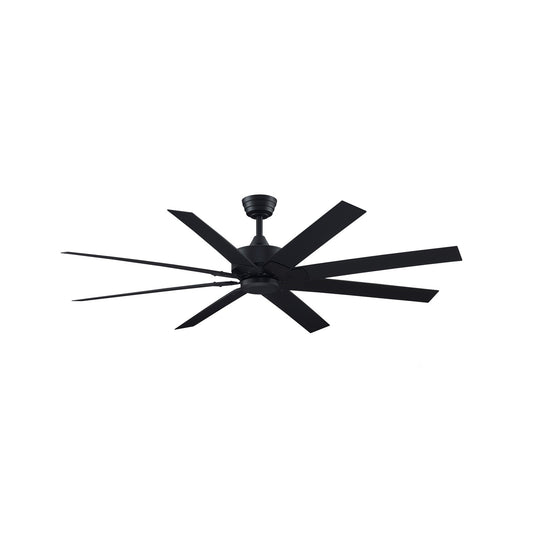 Fanimation Levon Custom 64in 8-Blade Smart Ceiling Fan | Modern Black and Black Composite Blades | Covered Patio & Large | Model FPD7912BBL-64BL