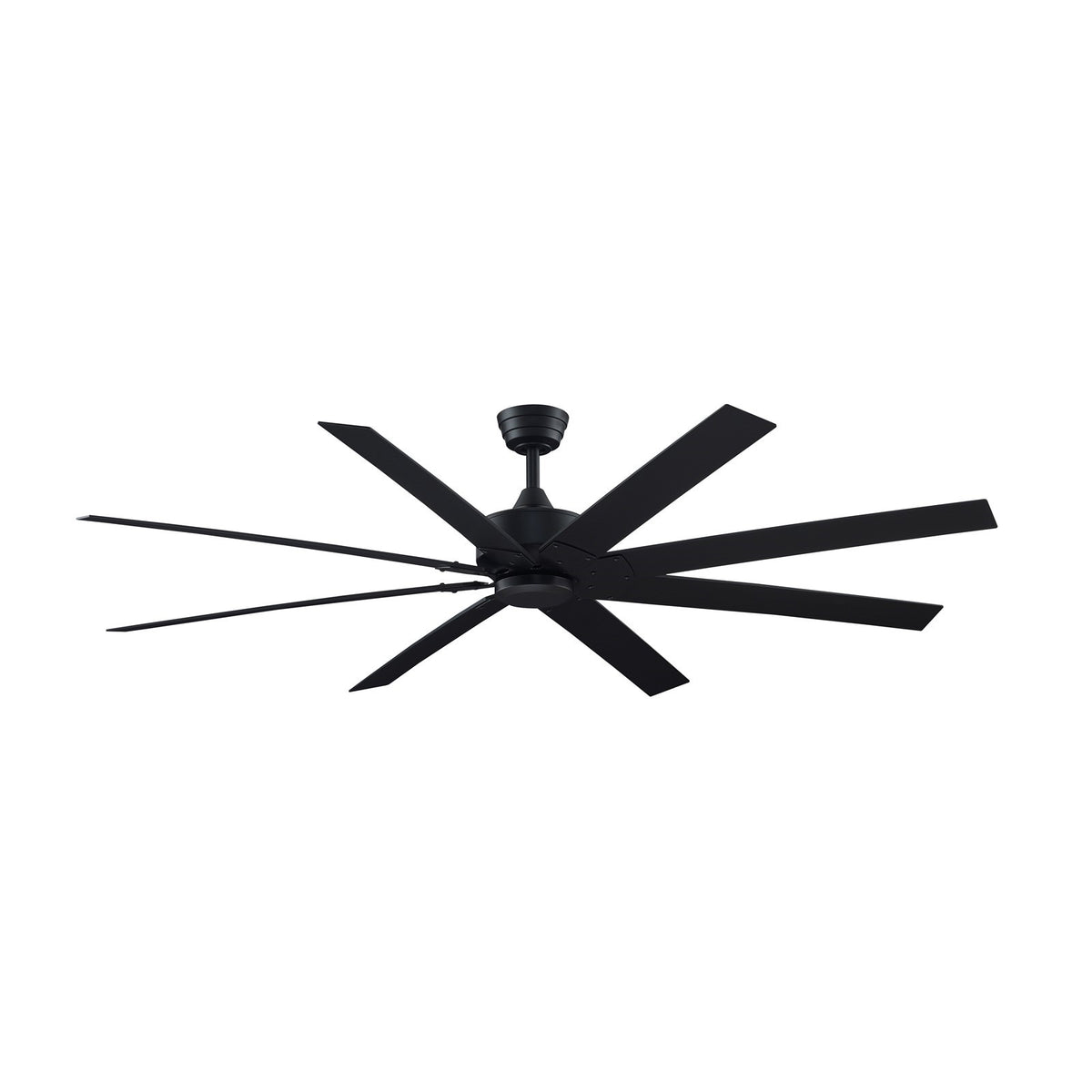 Fanimation Levon Custom 72in 8-Blade Smart Ceiling Fan | Black and Black Composite | Covered Patio & Sunroom | Model FPD7912BBL-72BL