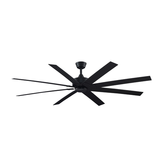 Fanimation Levon Custom 72in 8-Blade Smart Ceiling Fan | Black and Black Composite | Covered Patio & Sunroom | Model FPD7912BBL-72BL