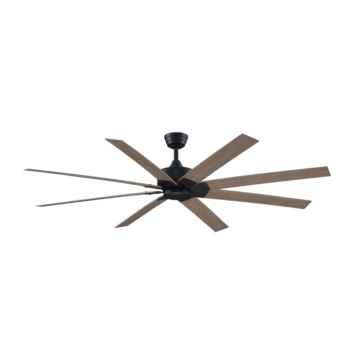 Fanimation Levon Custom 72in 8-Blade Ceiling Fan | Black and Washed Pine Composite | Covered Patio & Great Room | Model FPD7912BBL-72WP