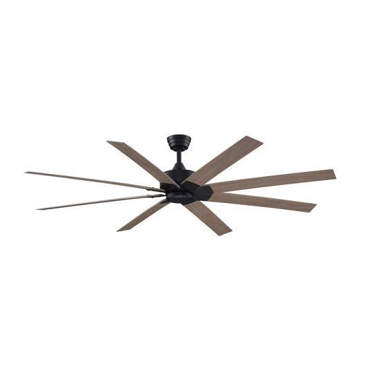 Fanimation Levon Custom 72in 8-Blade Ceiling Fan | Black and Washed Pine Composite | Covered Patio & Great Room | Model FPD7912BBL-72WP