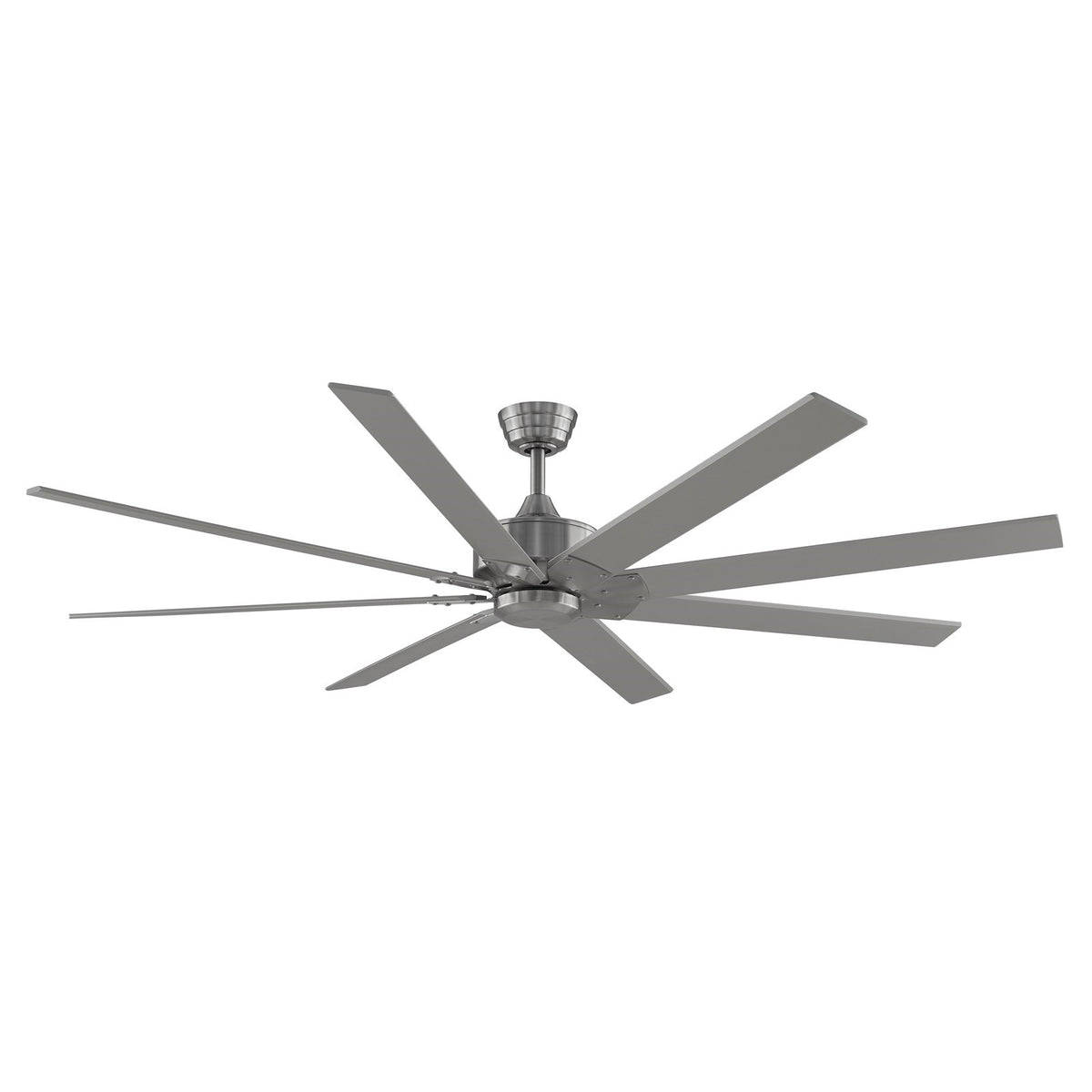 Fanimation Levon Custom 72in 8-Blade Smart Ceiling Fan | Brushed Nickel and Brushed Nickel Composite Blades | Covered Patio | Model FPD7912BBN-72BN