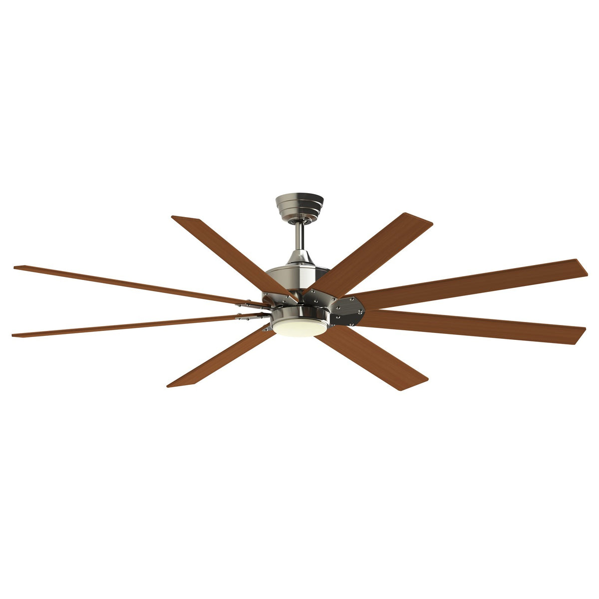 Fanimation Levon Custom 72in 8-Blade Smart Ceiling Fan with LED Light Kit | Brushed Nickel and Cherry Composite Blades | Model FPD7912BBN-72CY-LK
