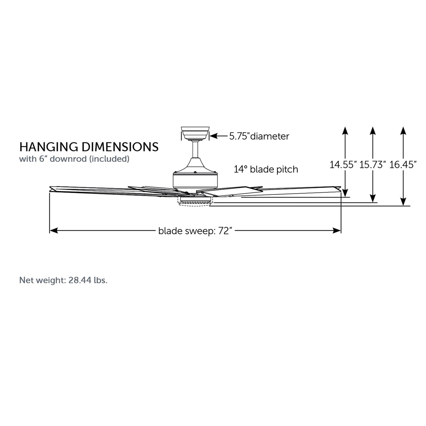 Fanimation Levon Custom 72in 8-Blade Smart Ceiling Fan | Brushed Nickel and Dark Walnut Composite Blades | Covered Patio | Model FPD7912BBN-72DWA