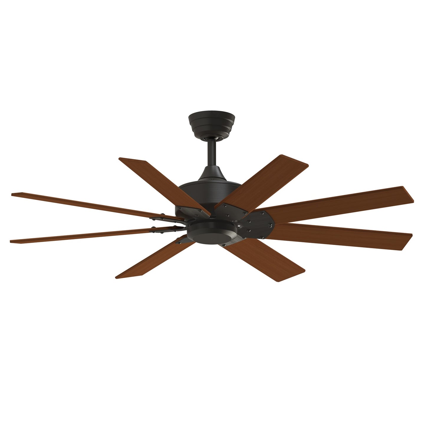 Fanimation Levon Custom 52in Ceiling Fan | Dark Bronze and Cherry Composite Blades | Covered Patio & Bedroom | Model FPD7912BDZ-52CY