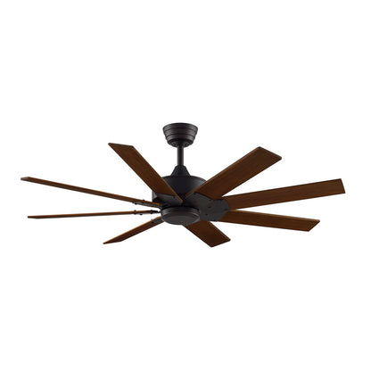 Fanimation Levon Custom 52in Ceiling Fan | Dark Bronze and Dark Walnut Composite Blades | Covered Patio & Bedroom | Model FPD7912BDZ-52DWA