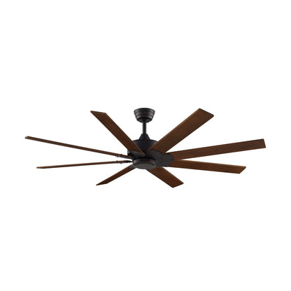 Fanimation Levon Custom 64in 8-Blade Smart Ceiling Fan | Dark Bronze and Dark Walnut Composite | Covered Patio & Great Room | Model FPD7912BDZ-64DWA