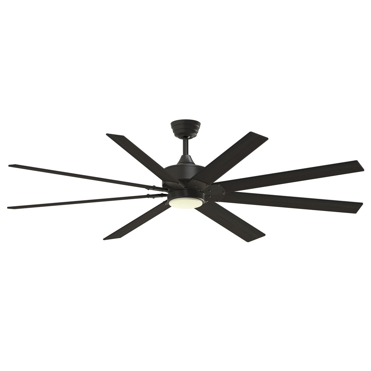 Fanimation Levon Custom 72in 8-Light Smart Ceiling Fan | Dark Bronze and Dark Walnut Composite | Covered Patio & Large | Model FPD7912BDZ-72DWA-LK