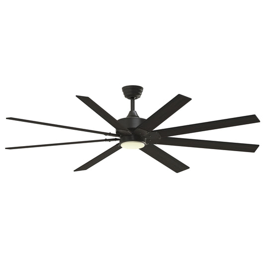 Fanimation Levon Custom 72in 8-Light Smart Ceiling Fan | Dark Bronze and Dark Walnut Composite | Covered Patio & Large | Model FPD7912BDZ-72DWA-LK